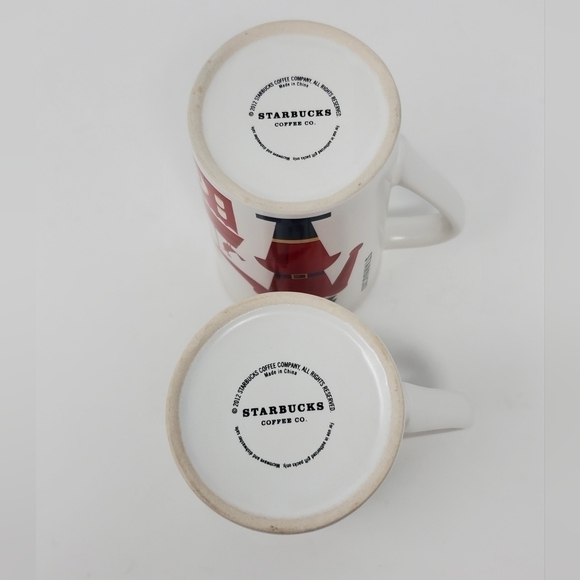STARBUCKS RETIRED CERAMIC COFFEE MUGS HOLIDAY 2012 SET OF TWO NUTCRACKER - Picture 10 of 11
